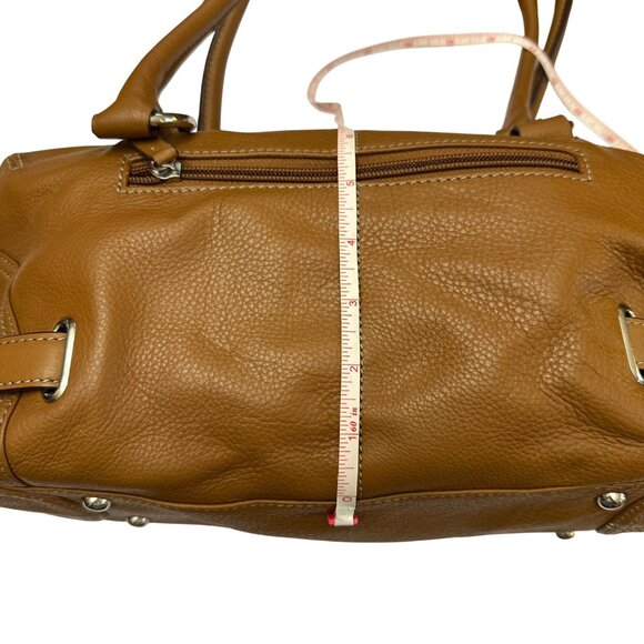 Tignanello Women's Pebbled Leather Shoulder Handbag Purse Brown With Wristlet - Picture 12 of 16